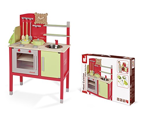 Janod J06586 - Maxi Spielküche aus Holz, rot/grün – Bild 3