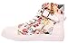 High Top Sneakers for Women and Girls with Lace-up in Canvas and Leather(5.5 B(M) US,floralpink) (5.5 B(M) US, floralpink)