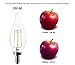 60 Watt Equivalent Candelabra Base led Bulbs E12 CA11 Dimmable 2700K Warm White 4.5W 450LM CA11 Flame Tip Vintage LED Filament Candle Bulb UL Listed (6pack)