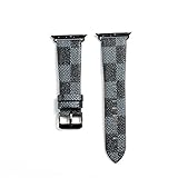for Apple Watch Straps 42mm Fashion Leather iWatch Bands Sport Series 1 Series 2 Series 3 Strap for Women Men Color Metal Buckle with Black Adapters Stainless Steel (Blue 42mm)