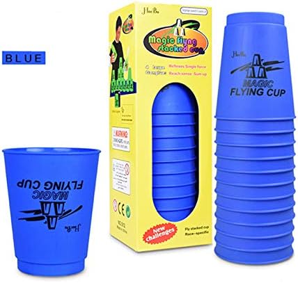 WINCOTEK Quick Stacks Cups Rapid Game Sport Flying Stacking Halloween Hand Speed Training Game (Blue)