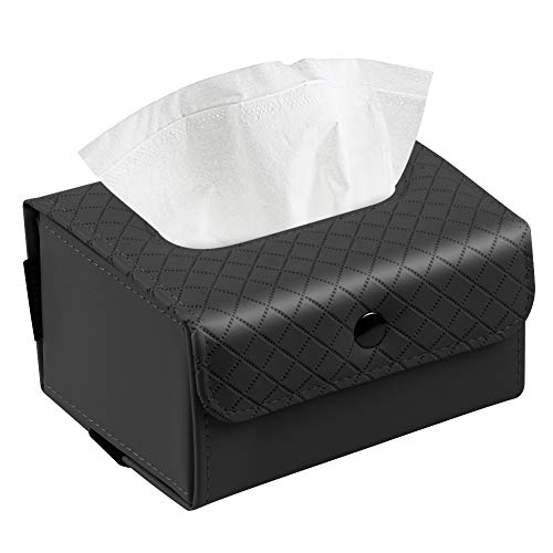 Trendypie Stylish PU Leather Foldable Rectangular Facial Tissue Box Cover Decorative Tissue Holder Napkin Holder Pumping Paper Case for Bathroom Bedroom Office Car Automotive - Thumbnail 5