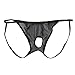 YiZYiF Men's Backless Mesh Pouch Jockstrap Thong Open Crotch Briefs Panty Shorts Black
