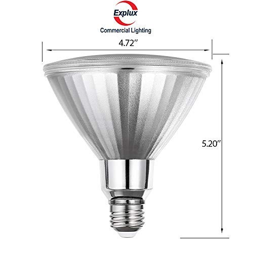 Explux 14W Classic Full-Glass PAR38 LED Flood Light Bulbs, Dimmable, 2700K Soft White, Indoor/Outdoor, 120W Equivalent, 6-Pack