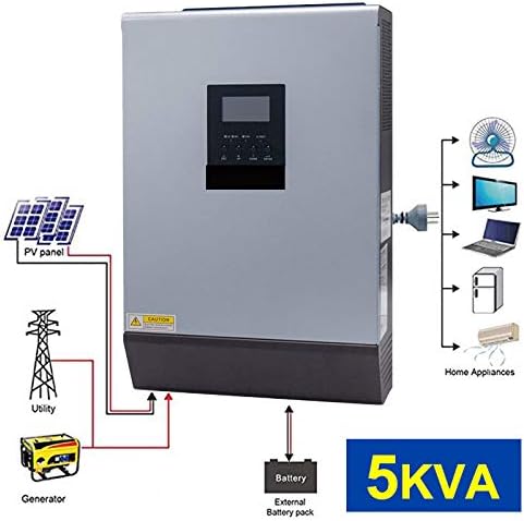 YAMEIJIA 5KVA 4000W Solar Hybrid Inverter Pure Sine Wave 220VAC Output Parallel Inverter Built-in 48V 50A Solar Charge Controller