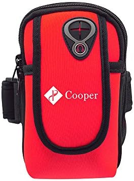 Cooper Outdoor Multifunctional and Light Cell Phone Sports Armband with Earphone Hole for Iphone7Plus,6sPlus,5, 5s, 5c,Galaxy S5,S4,S3,Note 2 3 4 and all 3.5~5.8" Smartphone (Red)