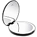 KEDSUM LED Lighted Compact Travel Mirror, 1x/10x Magnification Lighted Makeup Mirror, Hand Held Folding Magnifying Mirror with Lights, Large 5”Wide Illuminated Portable Mirror (Black)