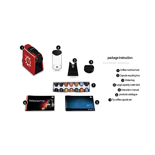 Kaffee-Kapsel-Maschine, Mini Home Office Noten-automatische Espresso Energiespar Special Edition Kaffeemaschinen 1200 W… – Bild 8