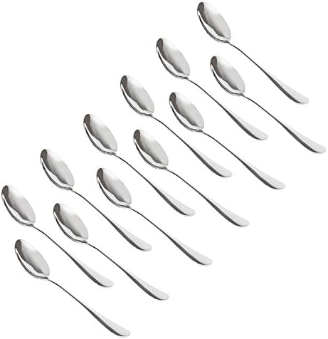 12-piece Dinner Spoons, Mirror Polished Quality Stainless Steel Soup Spoon, 6.7 Inches DFmicro Heavyweight Table Stirring TeaSpoons