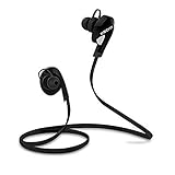 KSCAT Bluetooth Headphones Stereo Wireless Earphones for Running with Mic 6 Hours Play Time, Bluetooth V4.1, Sweatproof, Secure Ear Hooks Design, Black