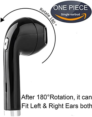 QANGEL Bluetooth Earbuds,180°Rotation Fit for Left and Right Ear,Wireless Hands-free Sport IN-EAR Earphone Cordless Bluetooth V4.1Headset Headphone with Mic for Apple iPhone 8 X 7 7Plus ( 1PC Black)