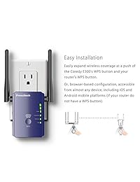 Prescitech N300 Mini WiFi Range Extender Wireless Repeater Internet Signal Booster with 2 Ethernet Port Smart LED Indicator for Boosting Wi-Fi Coverage