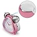 Chelvee Alarm Clock, Twin Bell Carton Quartz Analog Alarm Clock for Kids, Desk & Shelf Alarm Clock with Night Light, Snooze, Non-Ticking, 2 AA Battery Powered (Pink1)