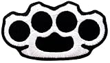 Brass Knuckles Shape Embroidered Patch Iron-On Biker Applique Emblem