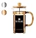 Ritual French Coffee Press (New 2019 Version), Bamboo Wood, Borosilicate Glass, and Copper Color Frame, Coffee Maker with Bonus Filter 36oz/1000ml