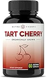 Organic Tart Cherry Concentrate - 1000mg Supplement - Natural Uric Acid Cleanse Cherry Juice Extract Powder Pills for Inflammation, Pain Relief, Muscle Recovery & Sleep - 60 Vegan Capsules