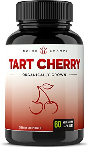 Organic Tart Cherry Concentrate - 1000mg Supplement - Premium Uric Acid Cleanse Cherry Juice Extract Powder Pills for Inflammation, Pain Relief, Muscle Recovery & Sleep - 60 Vegan Capsules