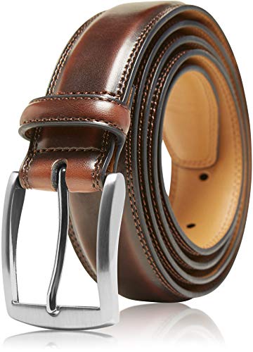 Genuine Leather Dress Belts For Men - Mens Belt For Suits, Jeans, Uniform Brown Belt - Designed in the USA - Thumbnail 7