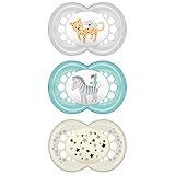 MAM Day and Night Pacifier Value Pack (2 Day + 1 Night Pacifier), MAM Pacifiers 6 Plus Months, Best Pacifier for Breastfed Babies, Glow in the Dark Pacifier