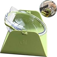 TINTON LIFE Adjustable Transparent Tilted Bowl Feeder with Raised Stand for Cat Pet(Green)