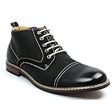 Ferro Aldo Black Cap Toe Men's Dress Ankle Boots Italian Design Leather Lining New 506013