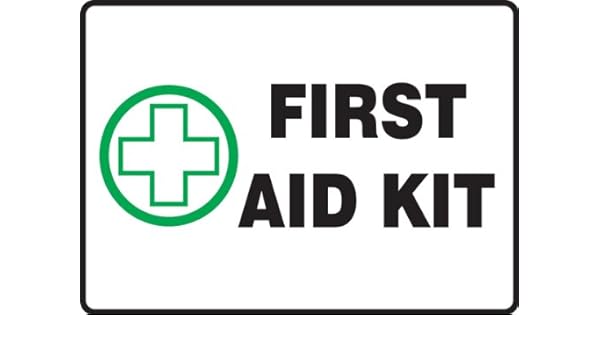 Accuform Mfsd441vs Adhesive Vinyl Safety Sign Legend First Aid Kit With Graphic 7 Length X 10 Width X 0 004 Thickness Green Black On White Amazon Com Industrial Scientific