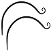 Gray Bunny Hand Forged Curved Hook, 8.5 Inch, Black, 2-Pack, for Bird Feeders, Planters, Lanterns, Wind Chimes, As Wall Brackets and More!