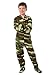 Big Feet Pjs Kids Green Camo Fleece Boys Footed Pajamas Onesie Sleeper
