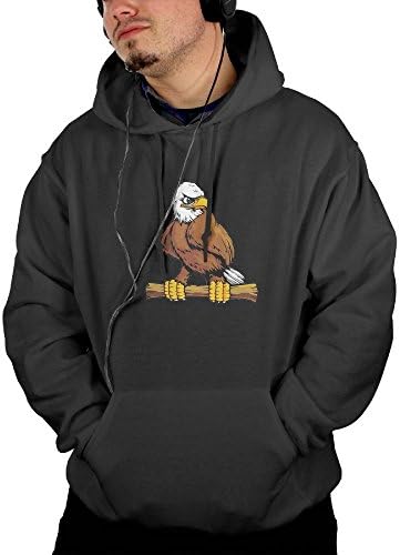 Mens Bald Eagle Rest Cross-country Fashion Hoodie Hooded Sweatshirt Size XXL Black