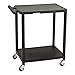 Norwood Commercial Furniture 2-Tier Mobile Utility AV Cart with Casters, Rolling Presentation and Media Cart on Wheels, Black