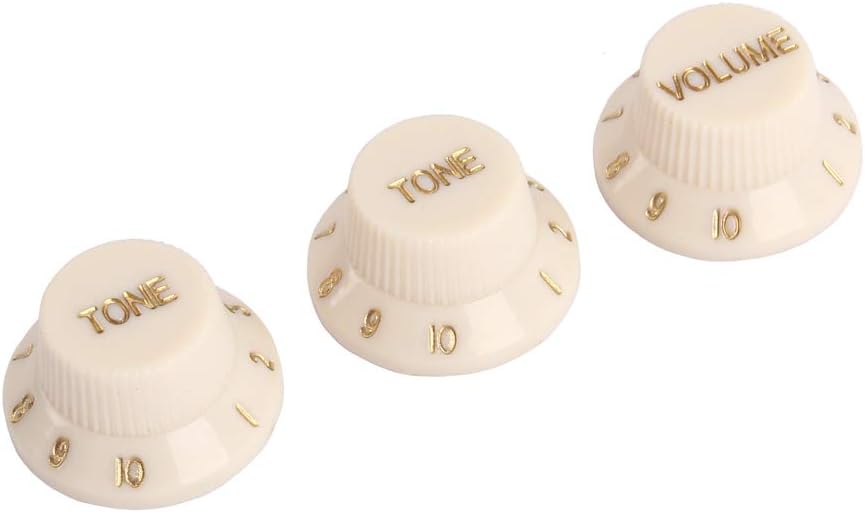 Alnicov Guitar Control Knobs 1 Volumn 2 Tone Fits Metric Pots Knobs Compatible For Fdstrat Stratocaster Style Electric Guitar Parts. (Creamy Yellow) - Image 3