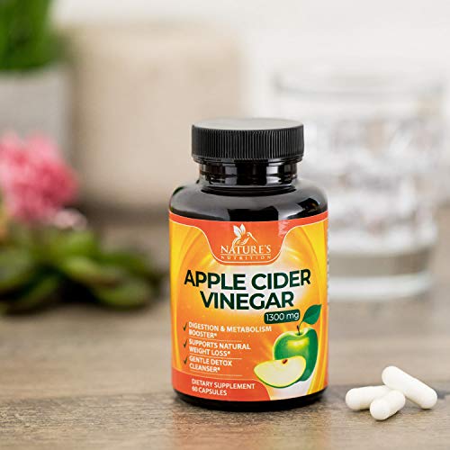 image for Nature's Nutrition 100% Natural Raw Apple Cider Vinegar Pills - Highes