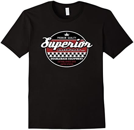 Men's Superior Bassworks Shirt Red Logo - Upright Double Bass Large Black