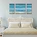 3Hdeko - Ocean Wall Art Abstract Beach Pictures Coastal Wall Decor Modern 3 Pieces Teal Blue Seascape Painting for Home Living Room Bedroom, Large Size Canvas Prints, Ready to Hang