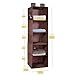 MaidMAX 5 Tiers Cloth Hanging Shelf for Closet Organizer with 2 Widen Velcros and 4 Mesh Side Pockets, Foldable for Clothes and Shoes Storage, Brown, 42 Inches High