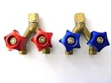 Devardi Glass Oxygen & Acetylene/Propane Split Y Valve Set of 2
