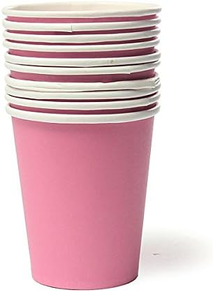 Aliciashouse 10 Pcs Colourful Paper Cups Party Home Disposable Drinking Cup -pink