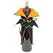E-Living Halloween Wine Bottle Covers, Black & Orange Bat Cape w/Orange Witch Outfit