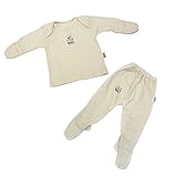 Baby Mink 100% Organic Cotton Pajama Set: L/S Gloved Shirt & Footed Pant 3-6mths