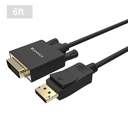 DP to DVI Cable(6Ft/1.8m,Gold Plated),FOINNEX DisplayPort to DVI-D Male to Male Adapter Cord,Supports Audio and Video Transmission@1080P 60Hz,for Lenovo,Dell,HP,ASUS(DP Enabled Desktops/Laptops) - Thumbnail 6