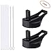 Luzhi Straw Lid Wide Mouth, Fit for Simple Modern and Hydro Flask Wide Mouth.Leak Proo, Hard Plastic, BPA Free. 2 Straw Lid, 4 Straws and 2 Straw Brushes