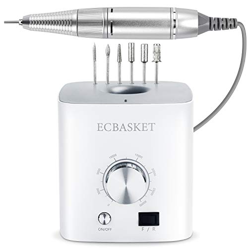 Nail Drill for Acrylic Nails - Electric Nail Drill 30000RPM Electric Nail File Professional Nail Drill Machine Portable Nail File Machine to Remove Gel Polish Nail Gel with Nail Drill Bits Foot Pedal