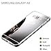 for Samsung Galaxy A8 Case,Gravydeals Luxury Hybrid Plating Mirror Effected Hard PC Back Cover with Premium Aluminum Metal Frame Light Composite Case (Silver)