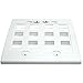 RiteAV - Keystone Wall Plate Double Gang 12-Port White (1 Piece Flush)