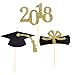 BESTONZON 48pcs Graduation Cupcake Toppers 2018 Graduation Party Decorations Cake Topper Picks Toothpick Toppers