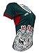Arza Sports Mexico Slim Women Soccer Jersey Mexico Map Green/White/Pink/Black (US, Alpha, Small, Regular, Regular, Green)