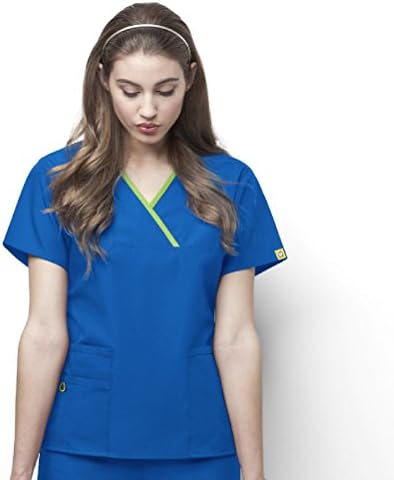 Women's Scrubs 6026 5 Pocket Y-Neck Wrap Top Royal Blue
