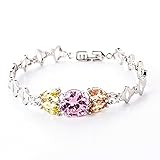 Fashion Womens 925 Sterling Silver Crystal Bracelet Bangle