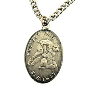 WJH Silver Tone Patron of Sports Saint Sebastian Athlete Medal, 1 Inch