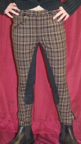 Reithose Mimi Kinderreithose Braun Karo kariert Vollbesatz Gr. 152